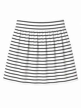 The Limited White and Black Striped A-Line Pleated Skater Skirt (270)